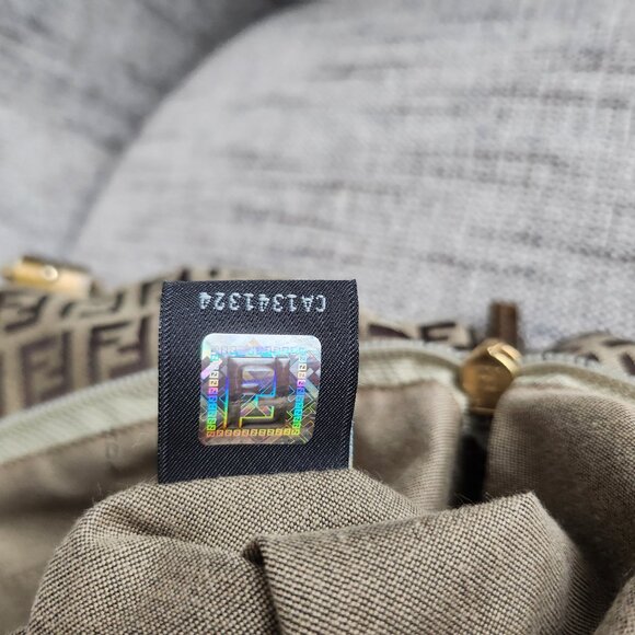 Authentic Fendi Zucchino Tote Charm Canvas Small - Picture 8 of 16